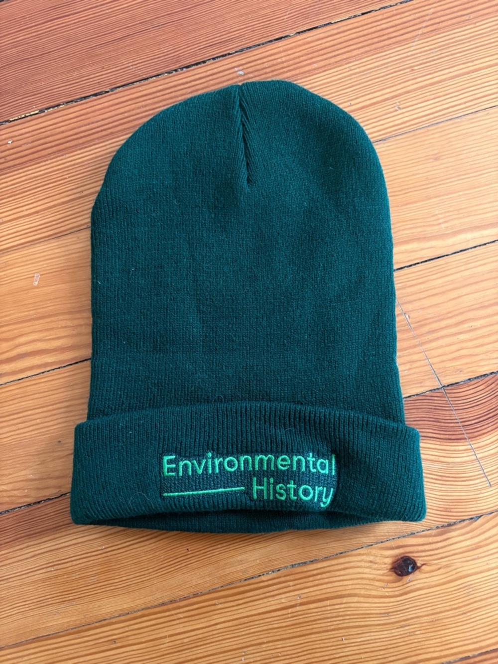 Environmental History Embroidered Beanie - Dark Green